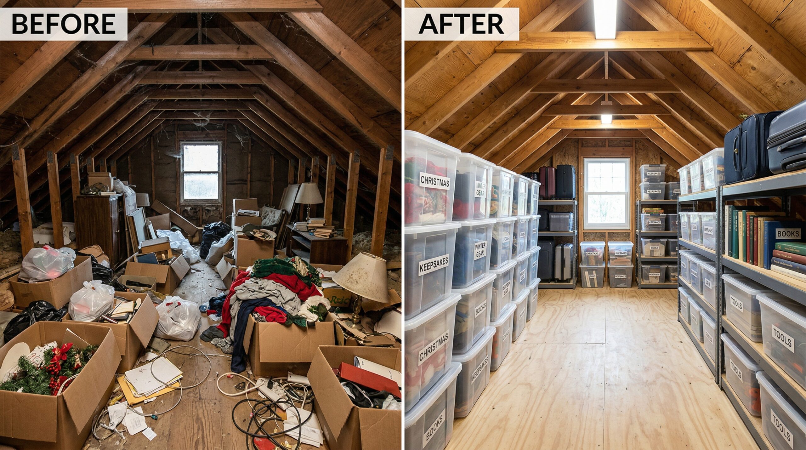 Attic Before and After