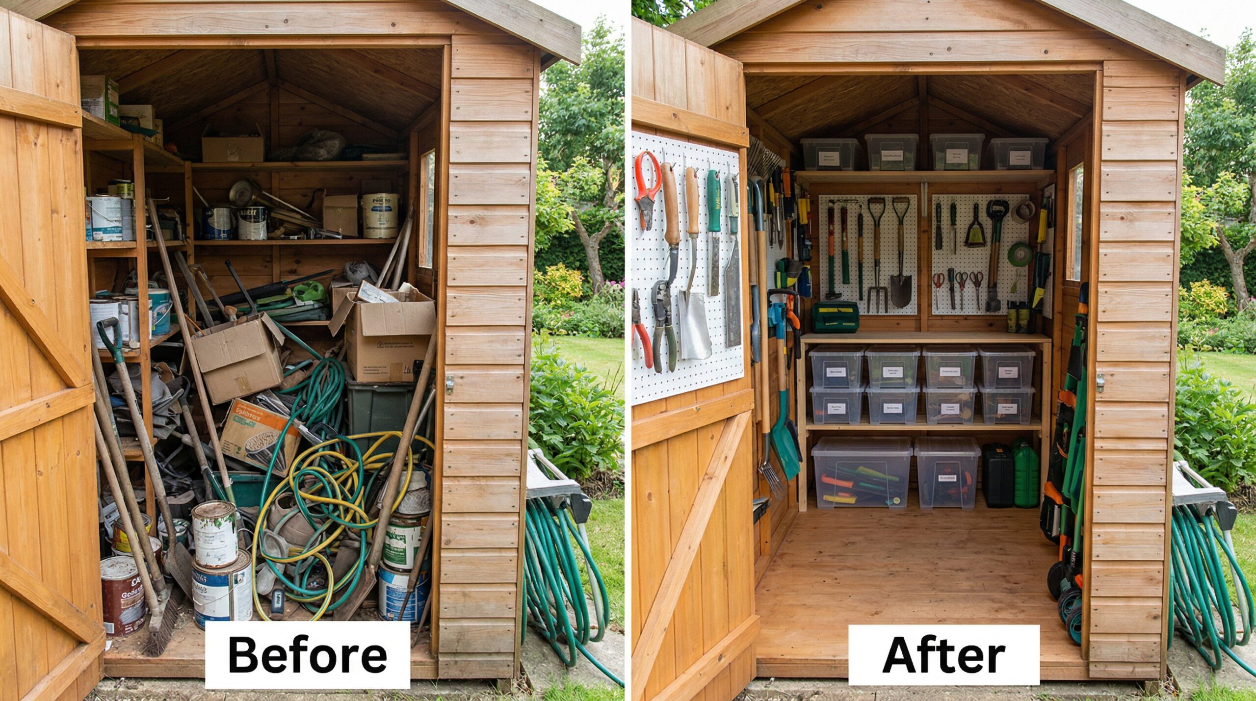 Backyard Storage Shed Before and After