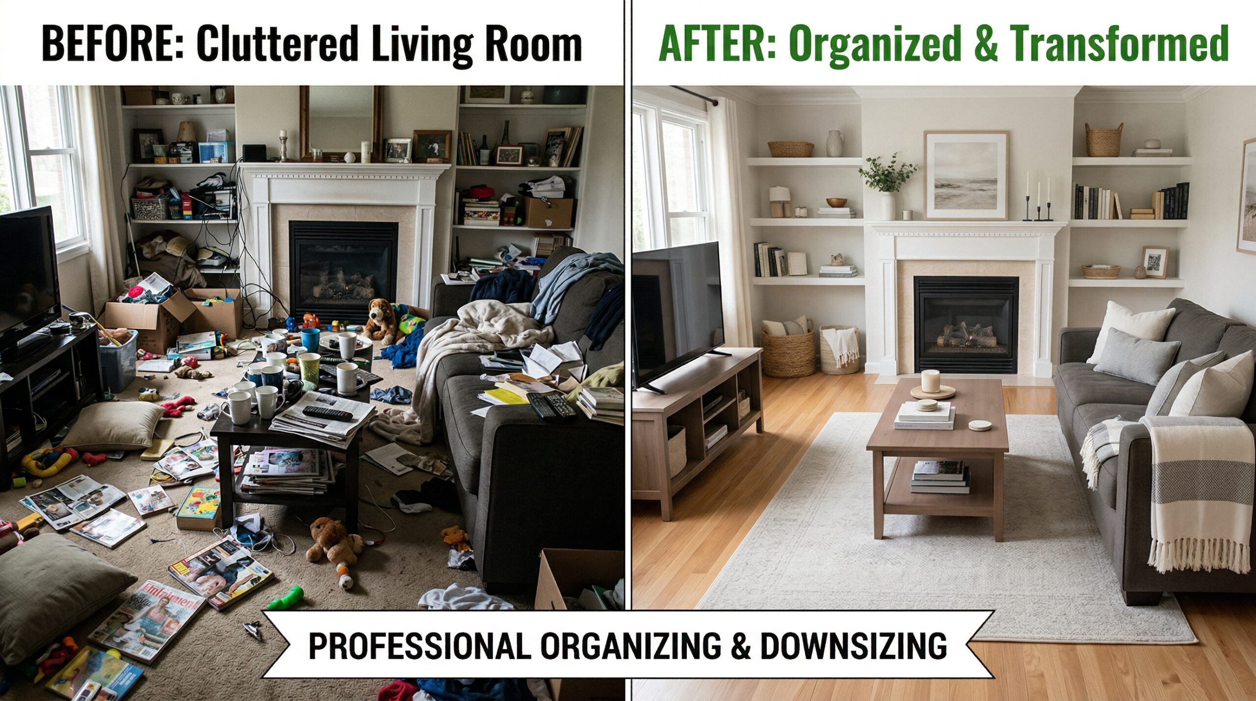 Living Room Before and After