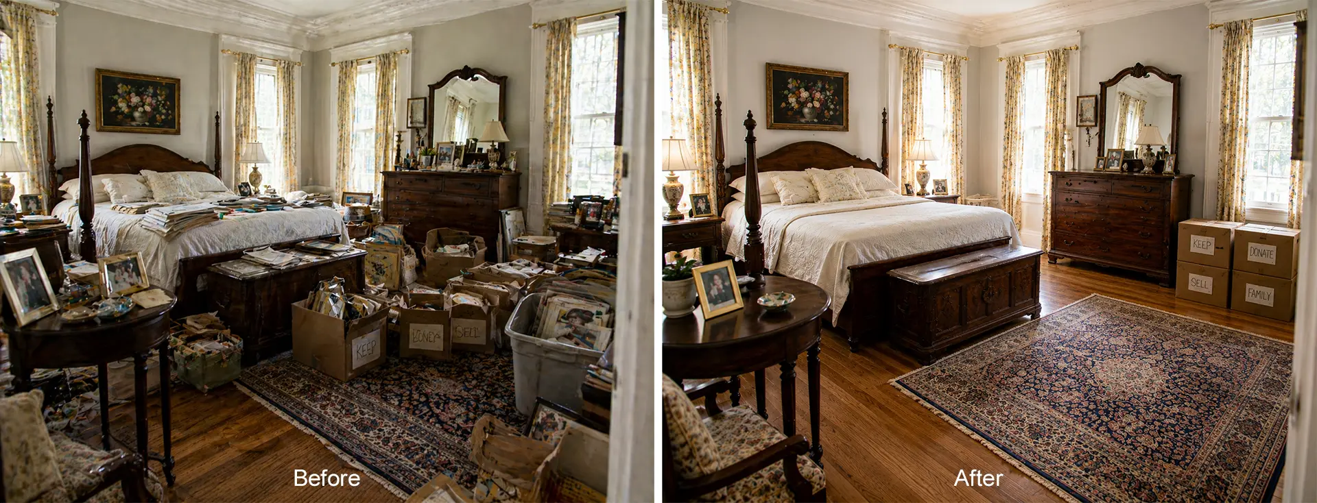 Charleston Estate Cleanout Bedroom – AFTER