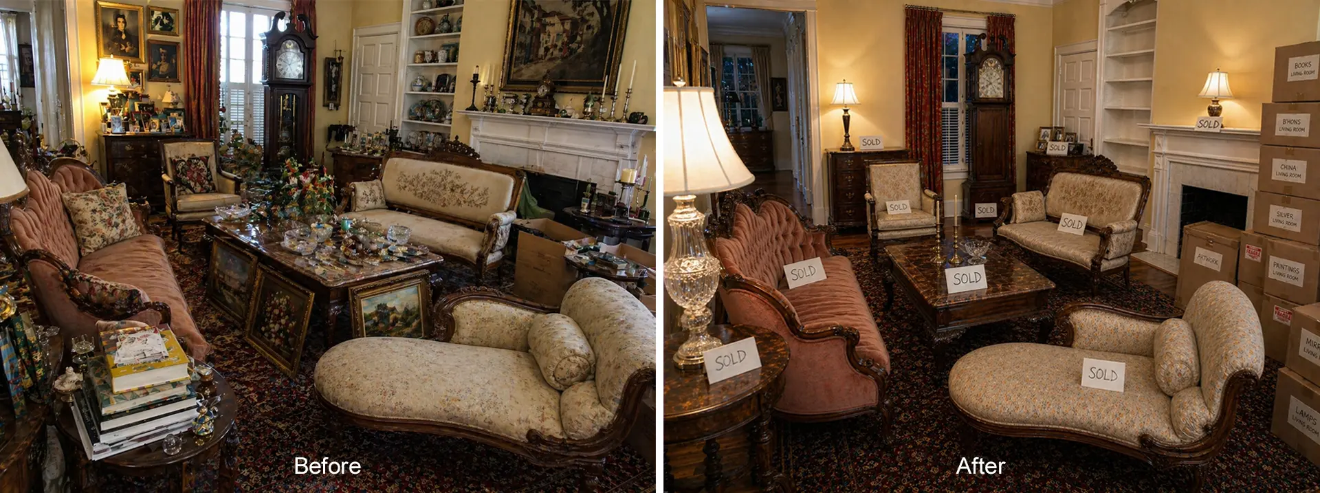 Charleston Estate Cleanout Living Room – AFTER copy