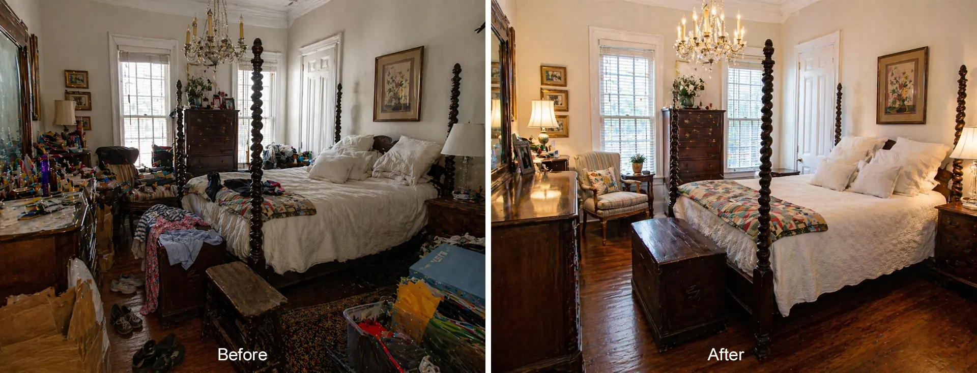 Older Charleston Bedroom De-Cluttered